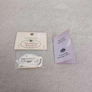 Longaberger Homestead Finishing Touches  Tie-on & Emily Moore Gold Charm